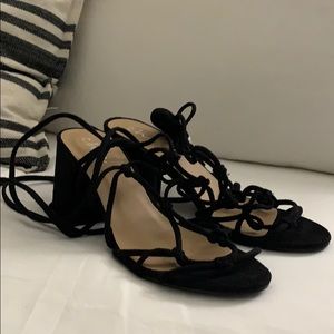 Black Suede lace up Sandel